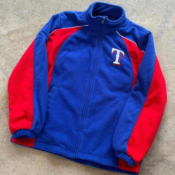 Texas Rangers Fleece Zip Up Jacket Large - Picture 2 of 6